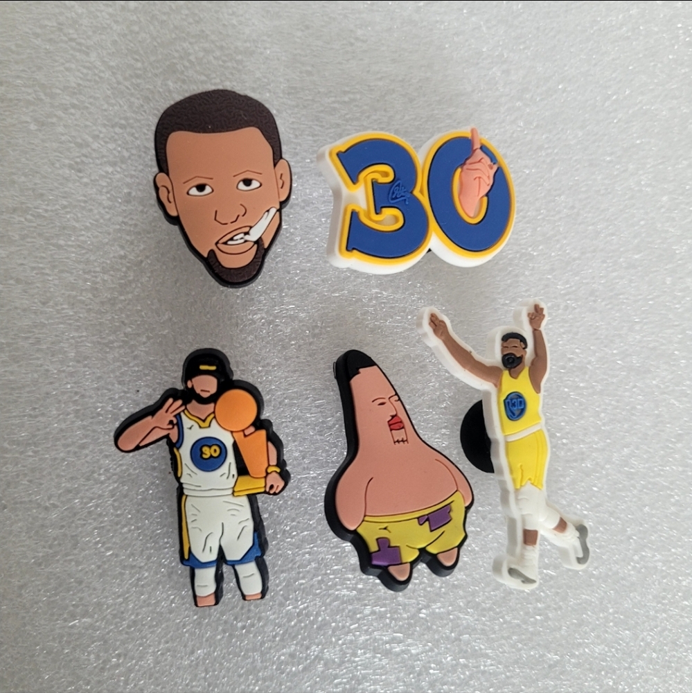 5pc Golden State Warriors Croc Charm Jibbitz